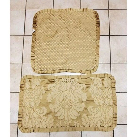 J. Queen New York Luxembourg Mink Euro Shams Sham Pillow Set (4 Pieces!) Gold - Picture 1 of 7